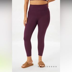 Girlfriend Collective high rise compressive leggings, Plum, size medium
